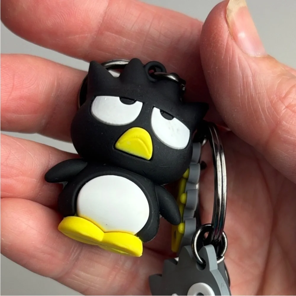 Sanrio Badtz-Maru Black and Yellow Character Keychain/Backpack Charm